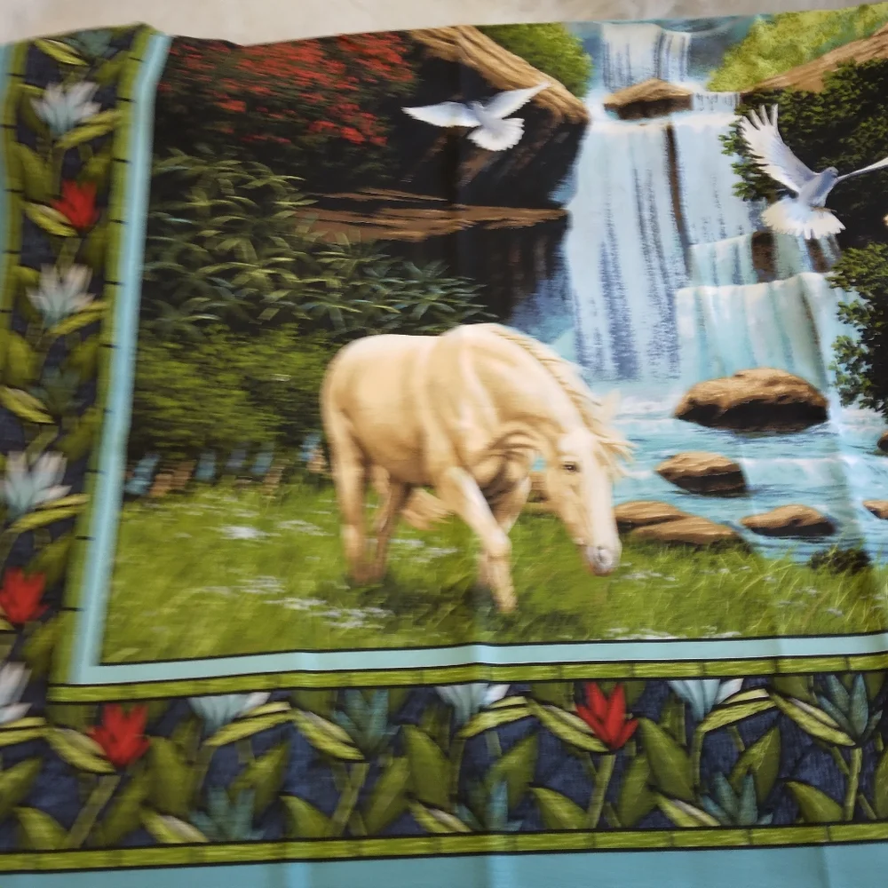 FABRIC PANEL "The Lord In My Shepherd 1 Ydx42 In Makes Lap Quilt Or Wall Hanging - Picture 5 of 11